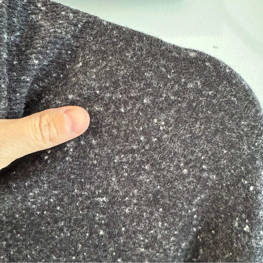 COS Merino Wool Dark Grey Marled Oversized Turtleneck Sweater Small - Picture 3 of 7